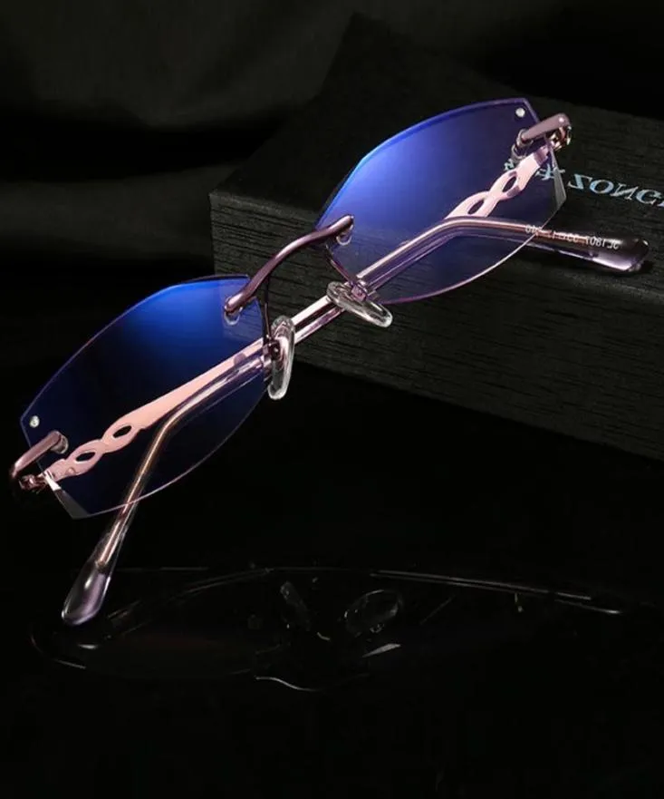 Sonnenbrille Titanrahmen Ultra -leichte Räder mit Diamanten geschnitten Frauen Luxus -Lesebrille 075 1 125 15 175 2 225 25 bis 4sunglas2330532