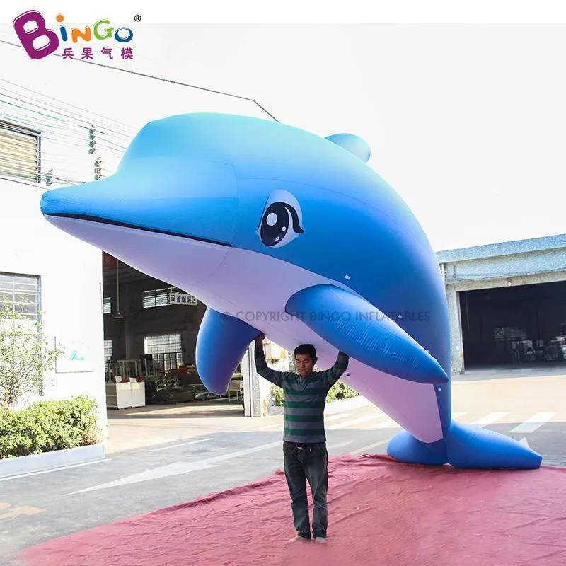 8m de comprimento (26 pés) de carnaval de carnaval de carnaval publicitária inflável modelos de golfinhos balões desenho animado animal para decoração de temas oceanos com arbustos de soprador de soprador esportivo