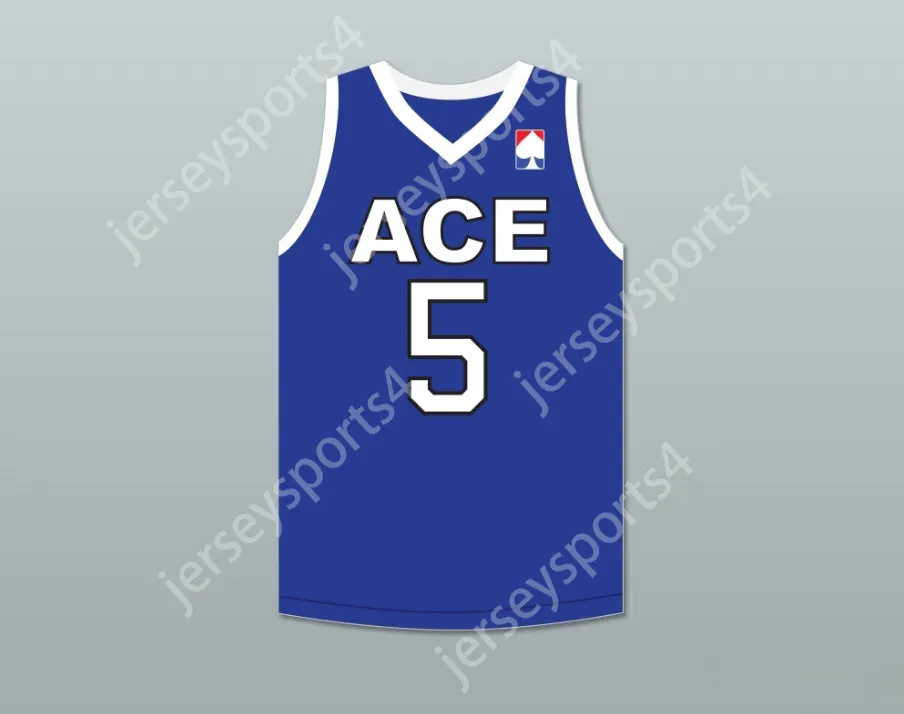 Custom nay mens Youth / Kids Breezy 5 Ace Family Charity Blue Basketball Jersey Top cousé S-6XL