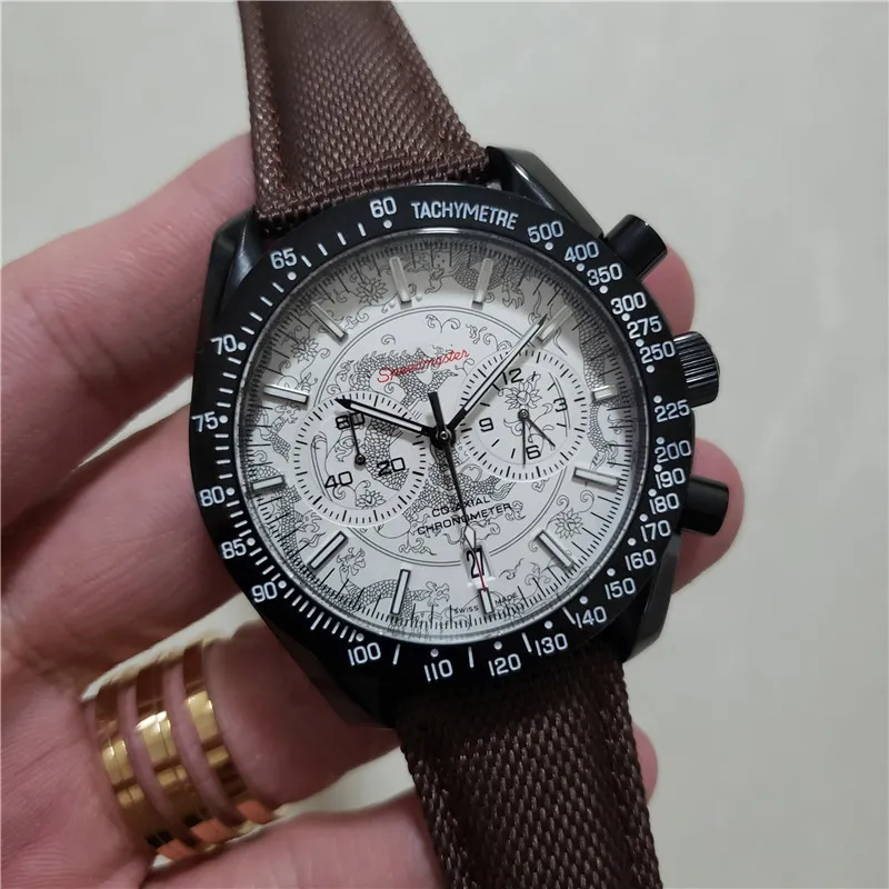 Ceramic Moon Quartz Chronograph: Limited Nylon Watch for Men