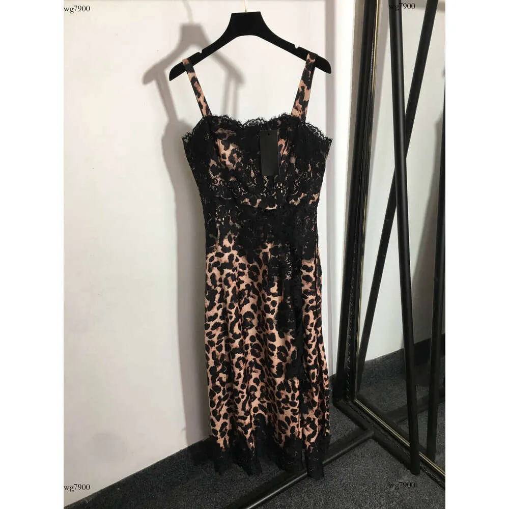 Designer Dress Women Brand Dames Kleding Zomerrok Fashion Leopard Print Logo Sling Ladies Dress 19 april