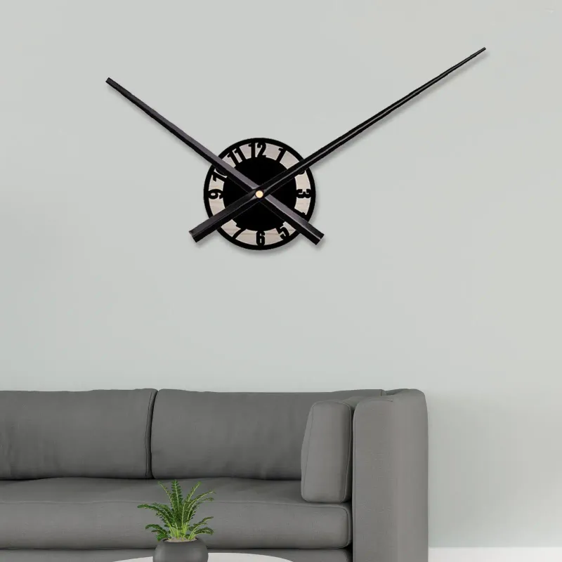 壁時計時計装飾長い手の頑丈なエレガントなアナログサイレントスイープベッドルームホーム屋内学校オフィスのための壁