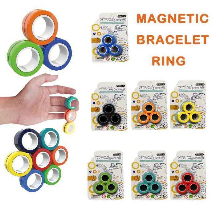 Anti-Stress Magnetic Magic Rings Magic Show Tool Unzip Toys For Magician Trick Props Magic Trick Toys Ring Gift1328060