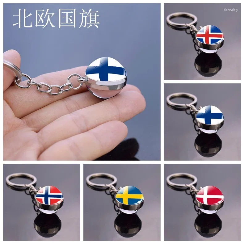 Keychains Schlüsselbund Schweden Vanuatu Tonga Suriname Schottland Französische Guayana Eritrea Nordirland Nation Flagge Anhänger Ringe