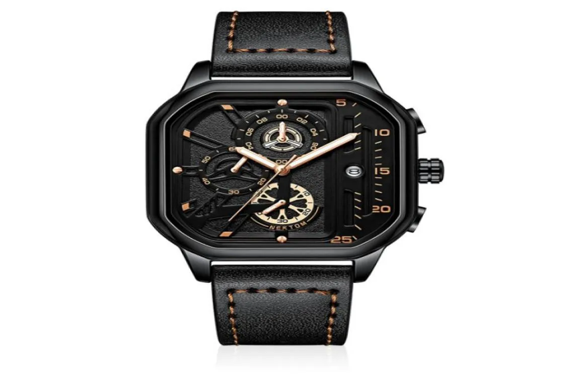 Brand Black Black Cool Brand Hollow Out HETS Matchs de quartz de quartz STRAP CUIR LUMINELLE LUMINES CALLES CALLES CALLES1003665