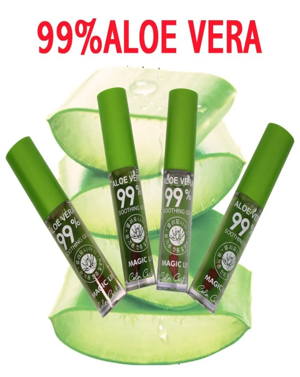 Aloe Vera Soothing Gel Magic Lip Gloss fuktgivande vattentät färg Byte Clear Lipgloss Nonstick Lips Products4309718