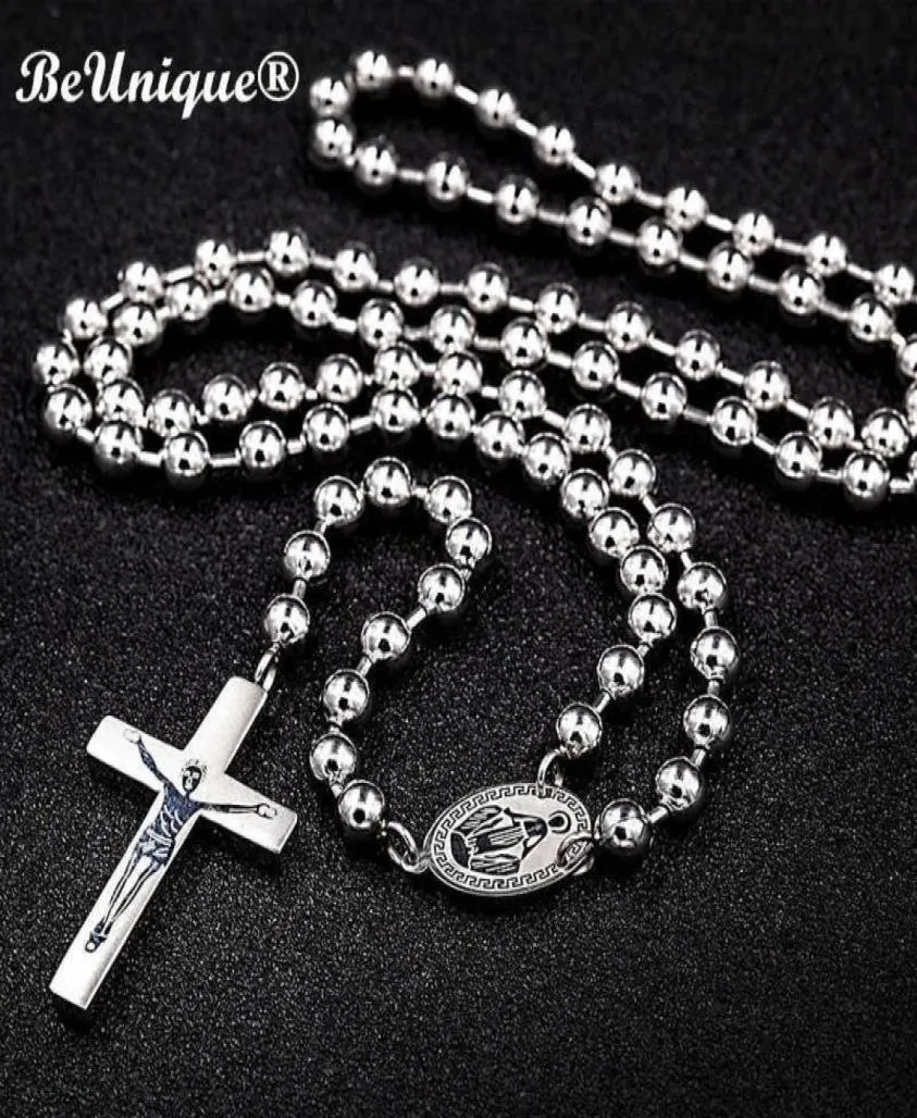 Man039s Luxury Steel Catholic Rosary Charm Collier Pendent Center Pieconnecteurs Christmas Religious Goods 2106213336135