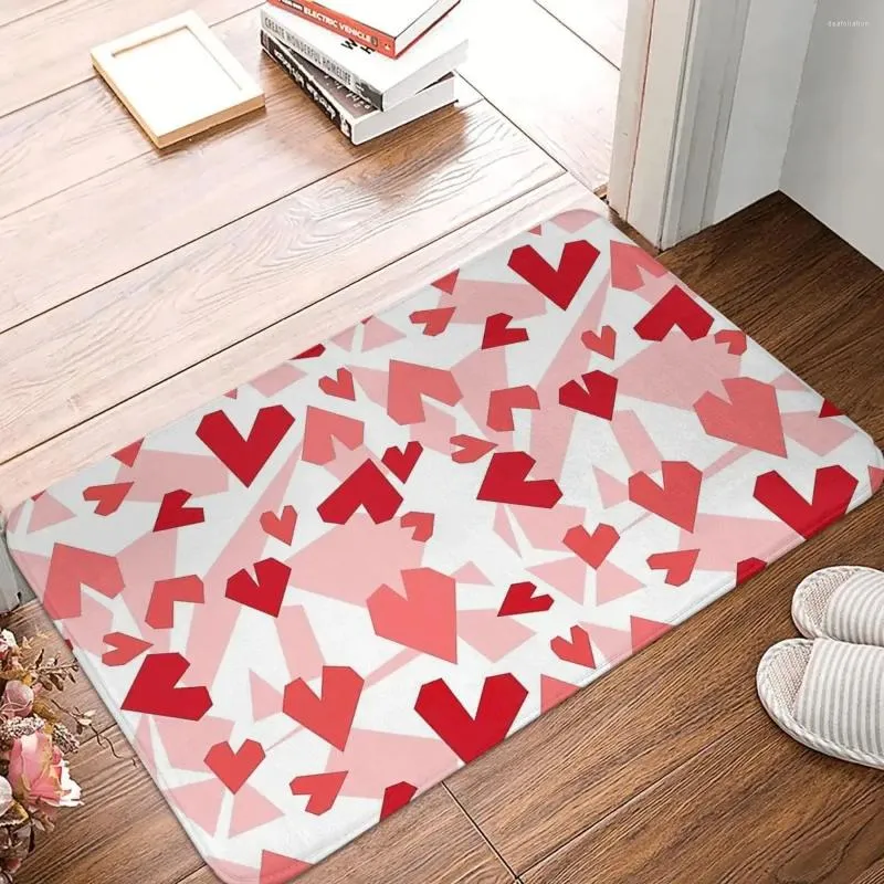 Tapijten badkamer mat roze rood harten patroon tapijt huis deurmatte tapijttoegang door de woonkamer tapijtdeur