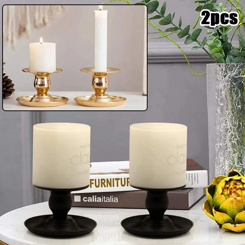Bandlers 2pcs Tired Fer Christmas Candlestick Dining Table Table Decoration Home Ornaments Cup Tray Tray Party Decor