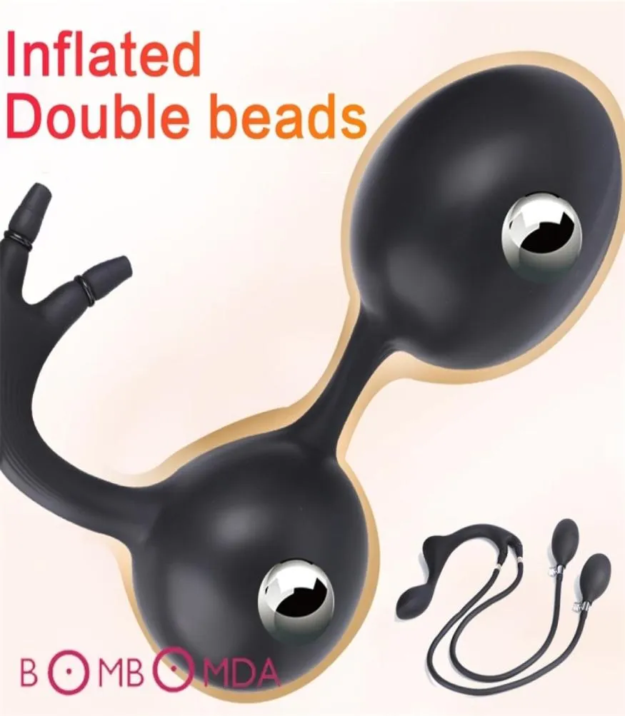 Anal Plug -uppblåsbara rumpa pärlor gay utbyggbar stor dildo pump prostata massage sexleksaker för kvinnor män silikon anus dilator y2012497945