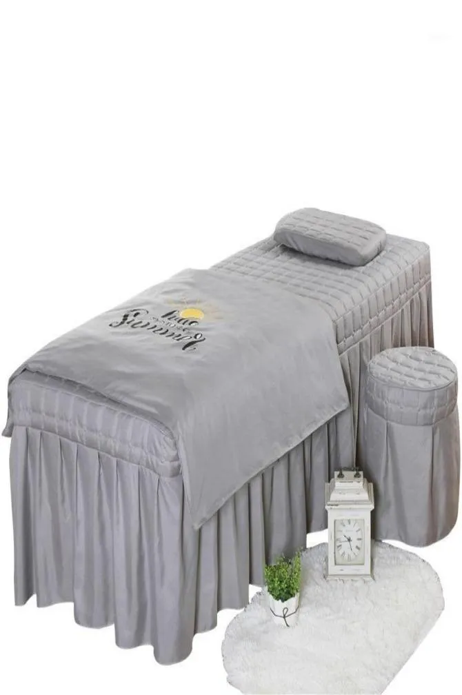High Quality Beauty Salon Bedding Set Thick Bed Linens Sheets Bedspread Fumigation Massage Spa Pillowcase Duvet Cover Sets11028038