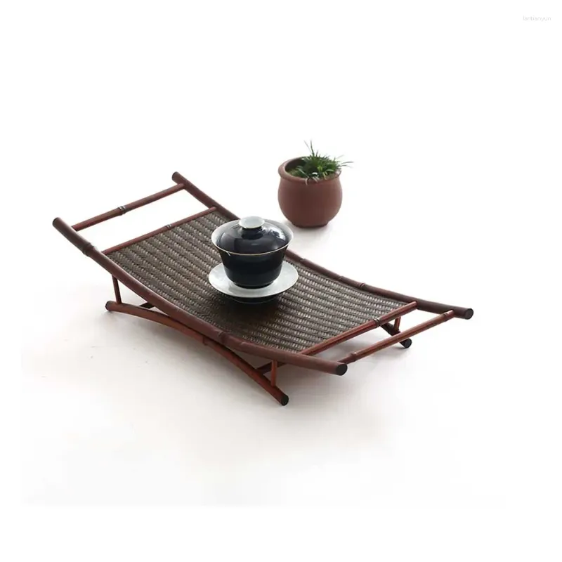 Чайные подносы китайский стиль натуральный бамбуковая чайная чайная чайная чайная чашка для хранения кружка