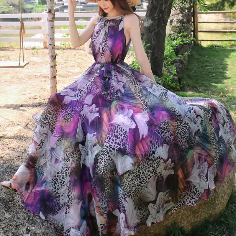 DHgate.com:Sexy Floral Summer Maxi Dress: Sleeveless