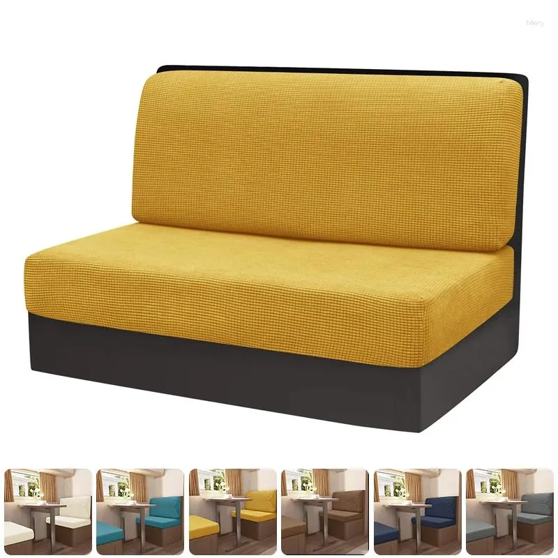 Stol täcker 2 st/set stretch rv Dinette Cushion Polar Fleece Armless SOFA Cover Camper Car Restaurant Cafe Bench ryggstöddekor