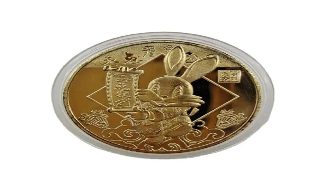 中国の硬貨風水新年2023ウサギ収集コインメダルコレクションラビットシンボルお土産贈り物9121465