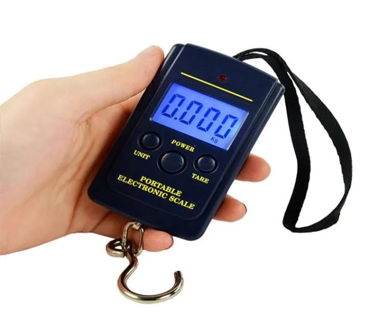 40 kg Mini Digital Skalen LCD -Display Hanges Gepäckfischgewicht Fein Abgut Waage Waage Steelyard Skala Haushaltswaagen H8585146