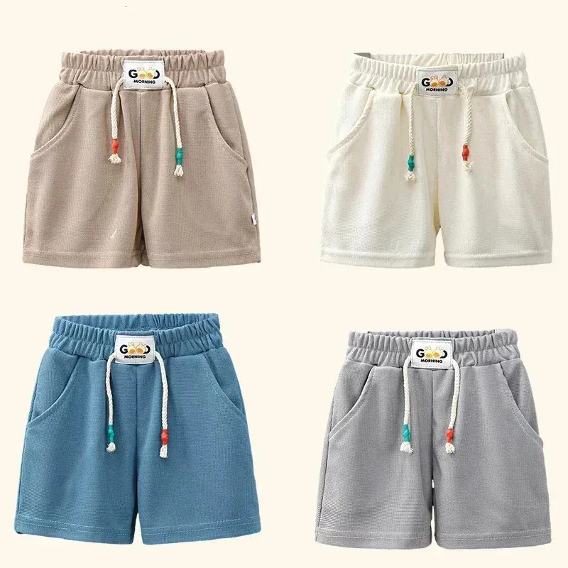 Summer Boys Shorts Candy Color Beach для детей повседневная эластичная талия детей короткие брюки спортивная одежда Outwear 240510