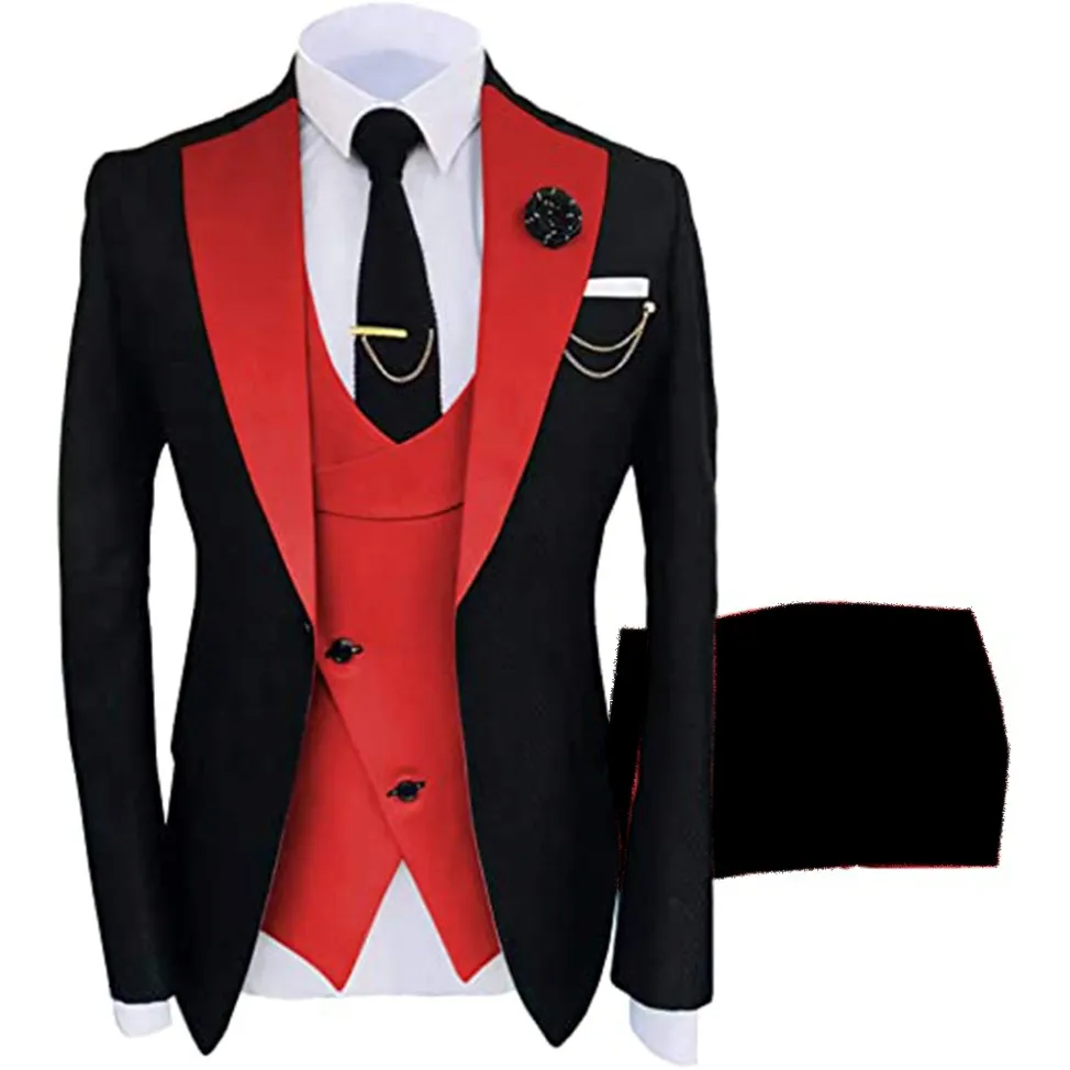 Yiwumensa Black Peaked Lapel Tuxedos Slim Fit Groom Wear Suits Men for Wedding 3 PiecesジャケットベストパンツカスタムメイドSmkoingビジネス227G