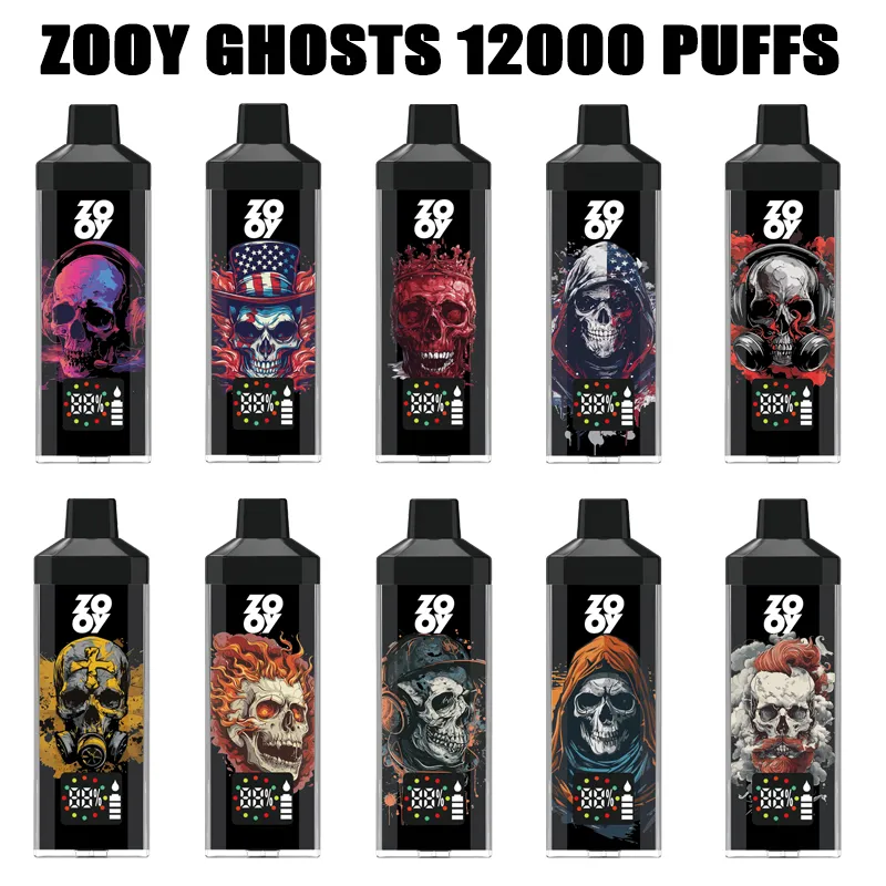 UE armazém zooy fantasma 12k hits descartáveis vape e cigarro 12000 puffs bar 650mAh bateria pré-cheia de 24 ml de vaporizador 20 cores instock vapes desequles