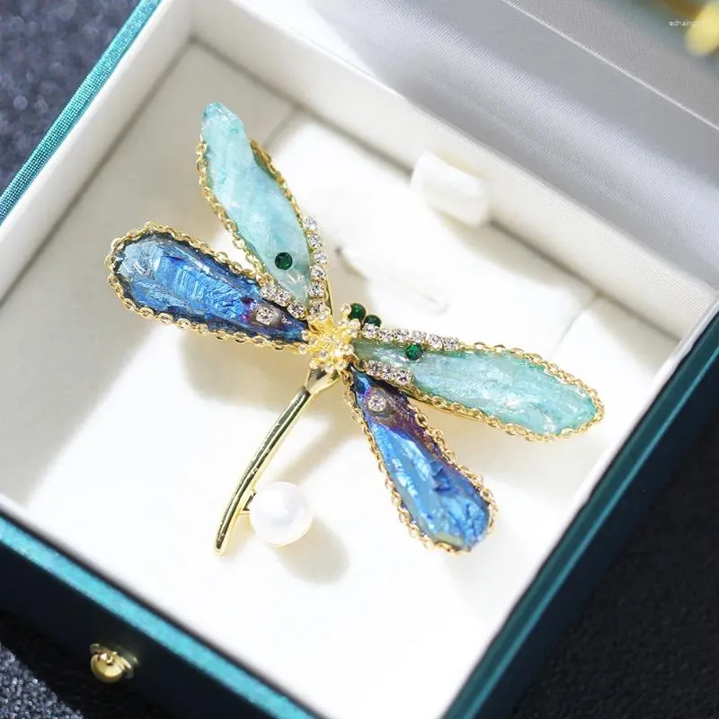 Broches Evacandis Crystal Stone Inseto Broche para Mulheres Luxo Pérolas Real Batilhado 18K Jóias Premium Jóias Pinos
