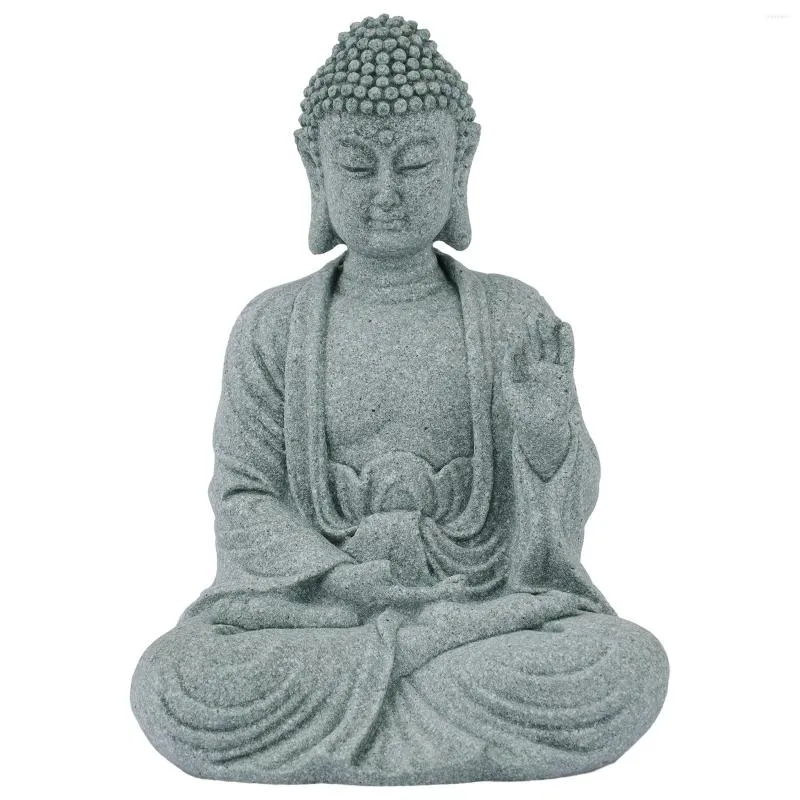 Figurines décoratines de haute qualité de haute qualité Bouddha Resin Garden Ornement de grès de grès décor de pierre zen Effet