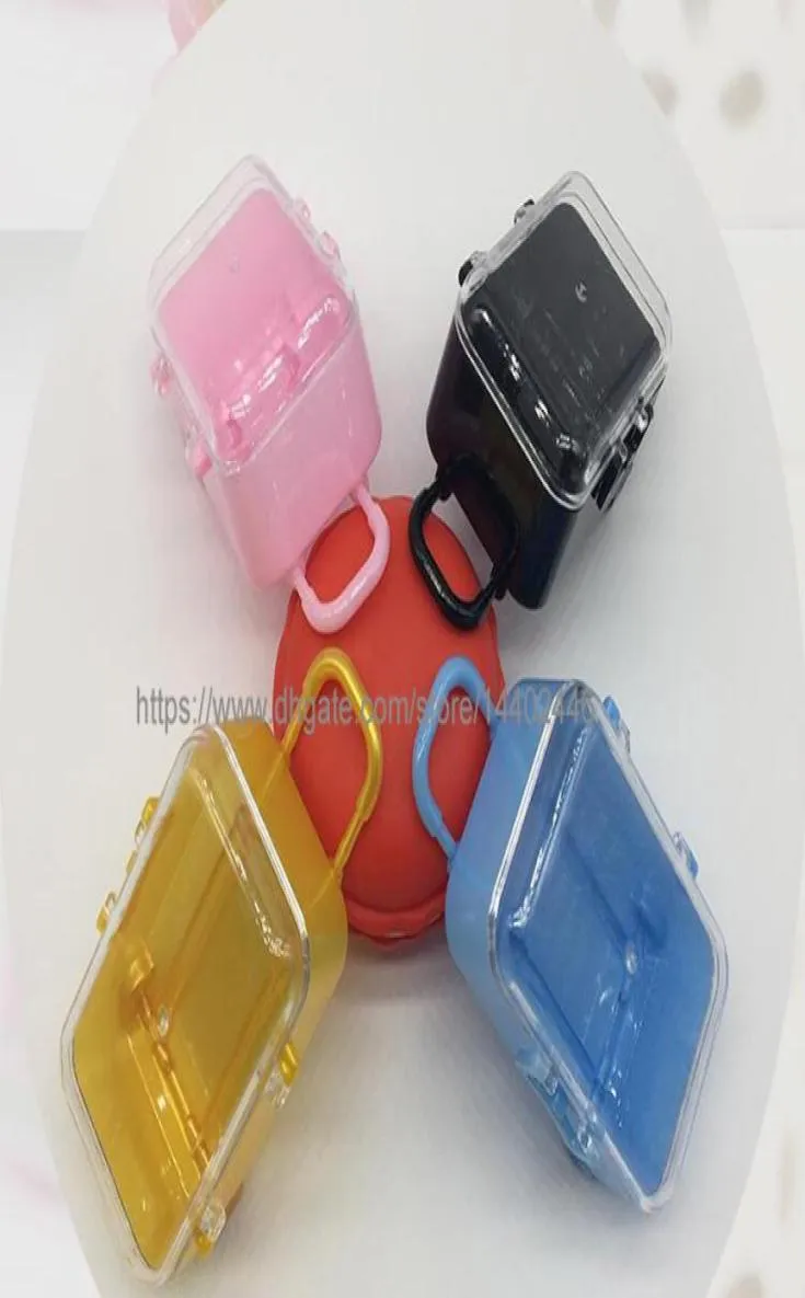 100 pezzi Mini Rolling Travel Suitcase Feedback Party Box Box Shox Plastic Candy Box Pacchetto 3513014