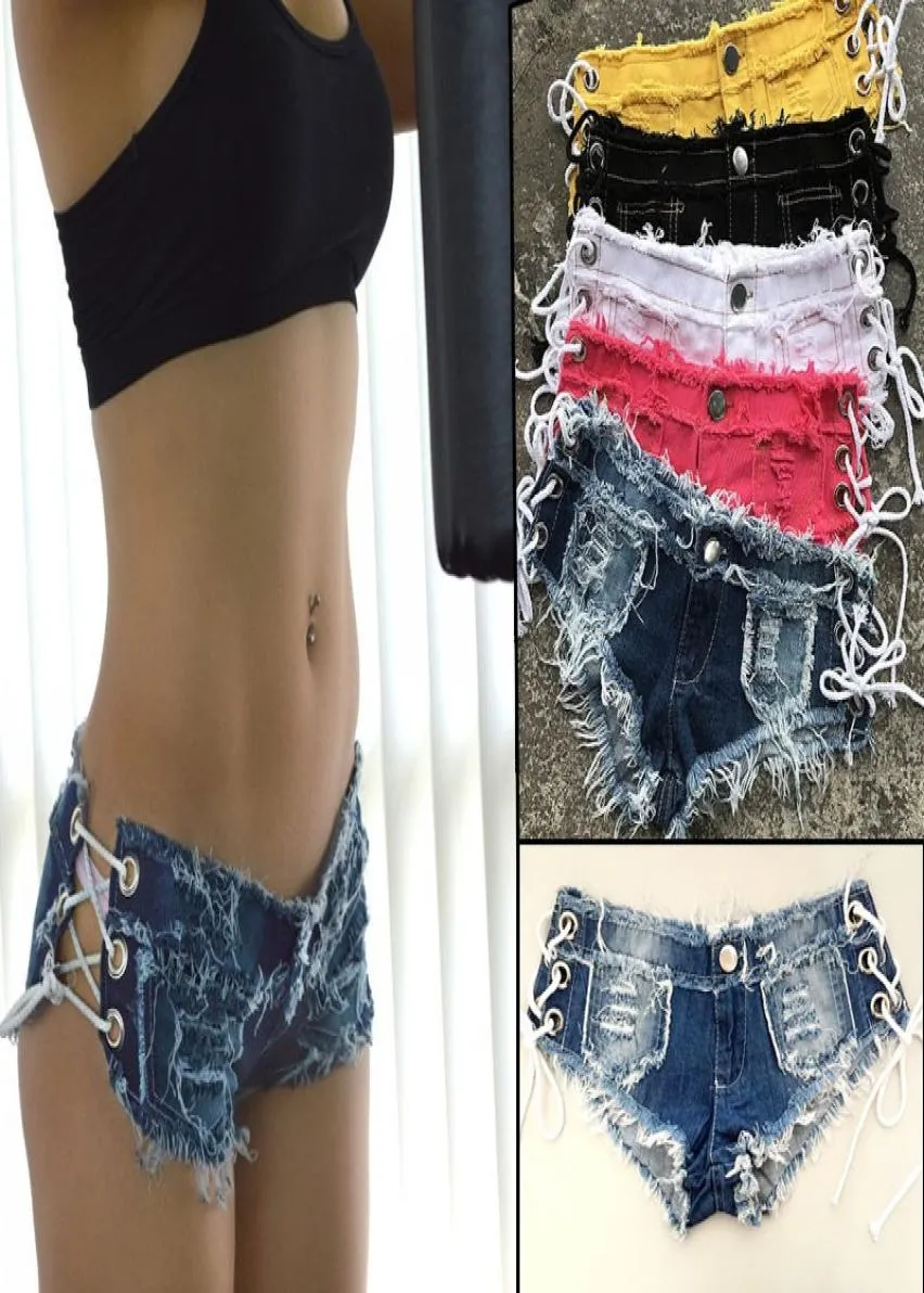 Kvinnor sexiga shorts denim jeans mode trendiga byxor låg midja super mini kort byxa SL4409760