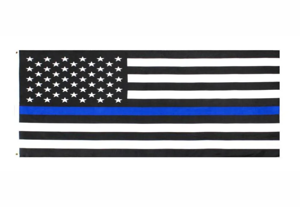 Direkt fabrik hela 3x5fts 90cmx150cm brottsbekämpande myndigheter USA US American Police Thin Blue Line Flag DHB10889357242