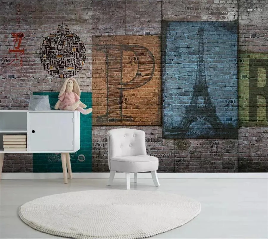 Fonds d'écran Wallpaper Walleu 3d moderne minimaliste rétro Abstract English Tower Full House Po Murales Papel de Parede Custom