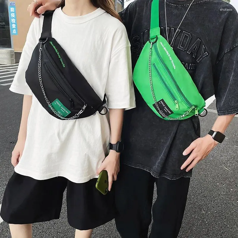 Borse per la vita 2024 BASSO CHUAdS hip Hip Hip hop verde con uomo catena da donna Funzional impermeabile Fanny Pack Street Sport Chest