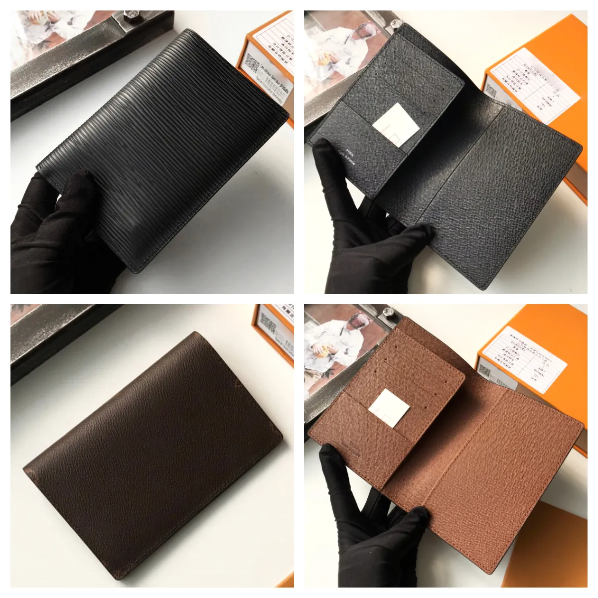 7A Luxury Designer Travel Passport Warden Wonet Brown Flower Worthets Hen Passport Holder Women Classic ID Credit Card Coperture per passaporti per passaporti