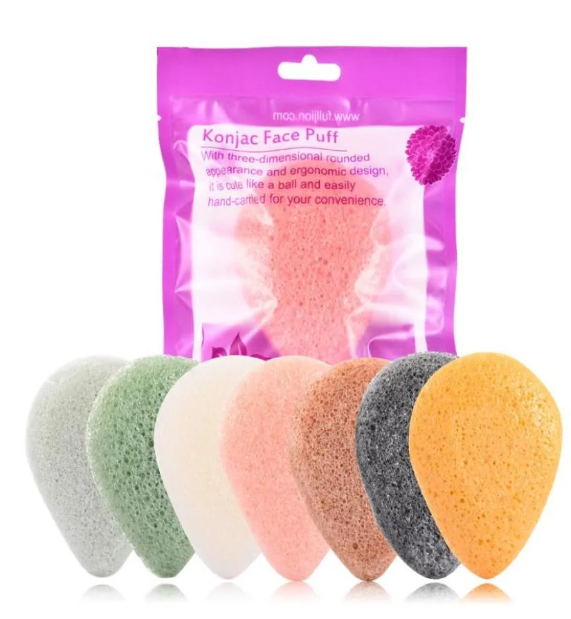 Natuurlijke Konjac Sponge Cosmetic Puff Face Wash Wash Fladder Reiniging Spons Waterdruppel gevormde puff gezichtsreiniger gereedschap 5682027