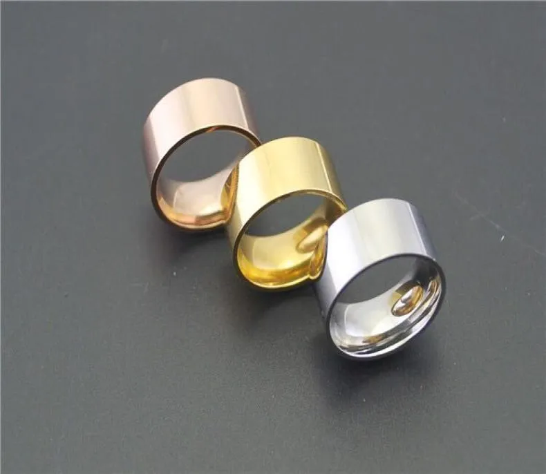 316L Titanium Steelband Ring Glaze Fashion European and American Style Never Fade Personality Men Men Bijoux Sonnes de pouce Taille7586210