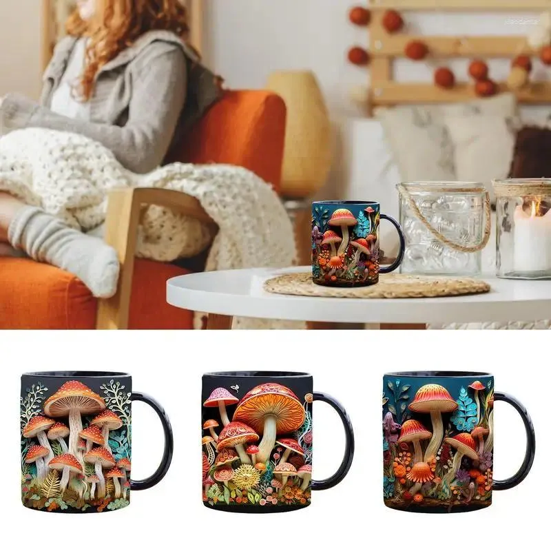 Кружки элегантный 3D грибной чайная чашка офис и домашняя керамическая кофейная кружка новинка пить рождественские подарки на день рождения вода пить