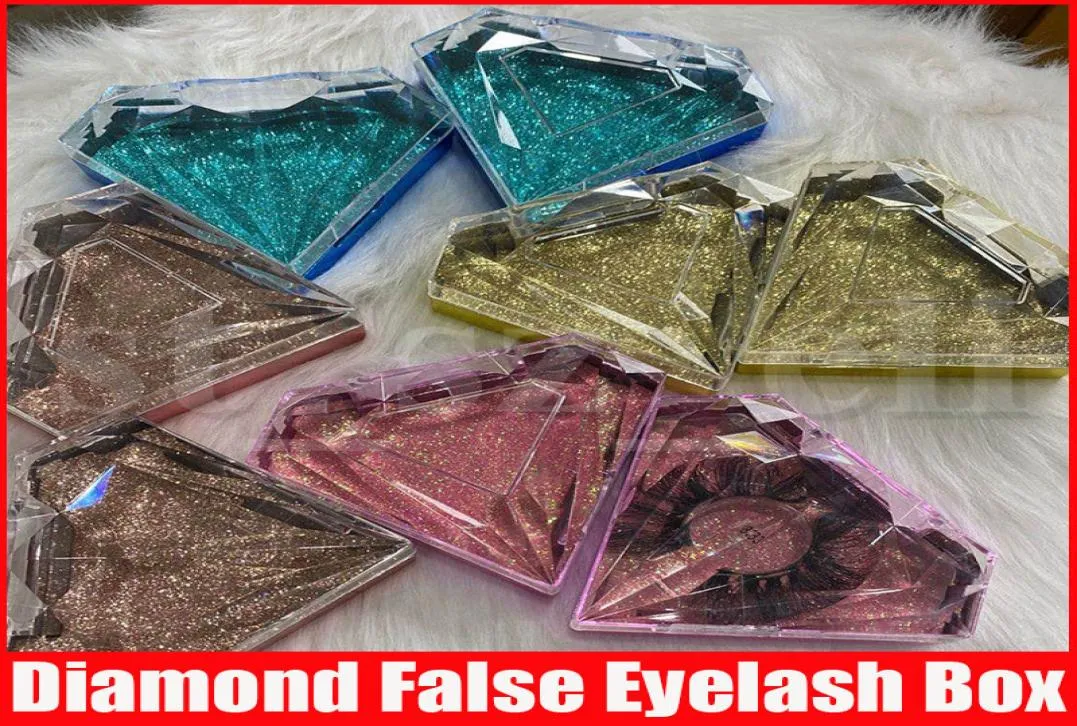 BLING EYELASH PABILIZAÇÃO DIAMENTO GLITTER GLITTER FALSO Caixa de embalagem Caixa de embalagem Caixa de cílios vazios Caixas de olho falsas Caixas de plástico 5123533