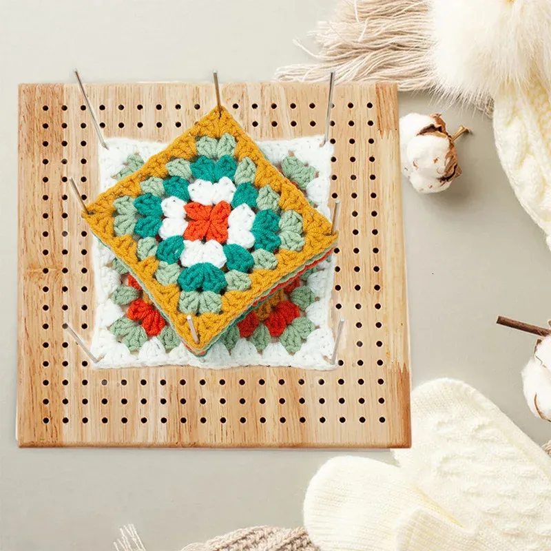 Maison en bois Crochet Tricoting Board Creative Handmade DIY WOOL TRICK BLOCK PAD BOART BANDE TRACK DOSHING DOSHING 240510