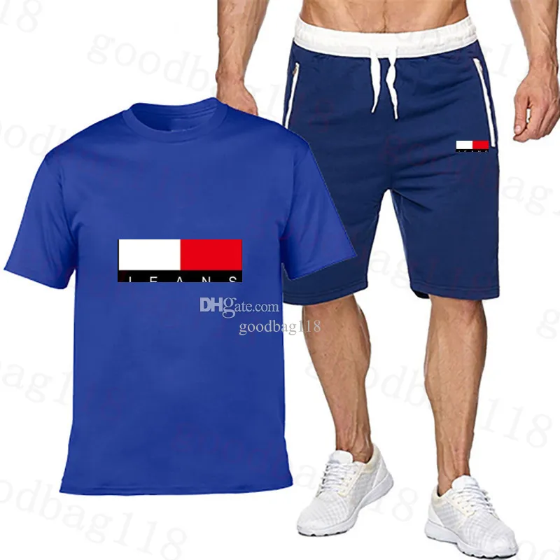 Designers Suisses de survêtement masculins T-shirt et short en deux pièces SweaterShirts Fashion Mens Vêtements Womens Jogger Ensemble d'été Summer de haute qualité à manches courtes à manches courtes