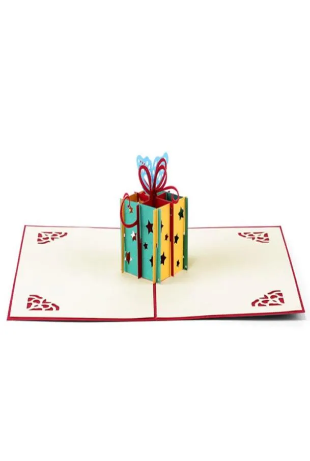 Gift Box Star 3D pop -up biglietti d'auguri fatti a mano Birthday Thank You Card per bambini Festive Party Supplies7013134