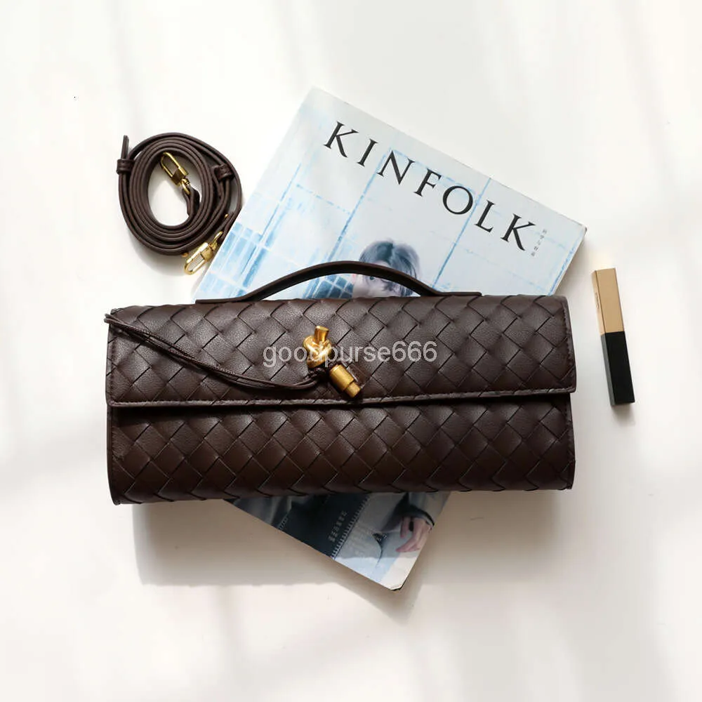 DHgate 2024Womens Genuine Leather Clutch Purse Woven Cowhide Clutch Bag with French Lock Crossbody Shoulder Handbag Bags Luggage Accessories