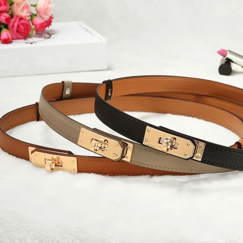 Luxury belt womens designer belt for woman high quality elegant accessories small buckle retatable width 1.8cm leather men belts skirt dress decorative yd013 C4