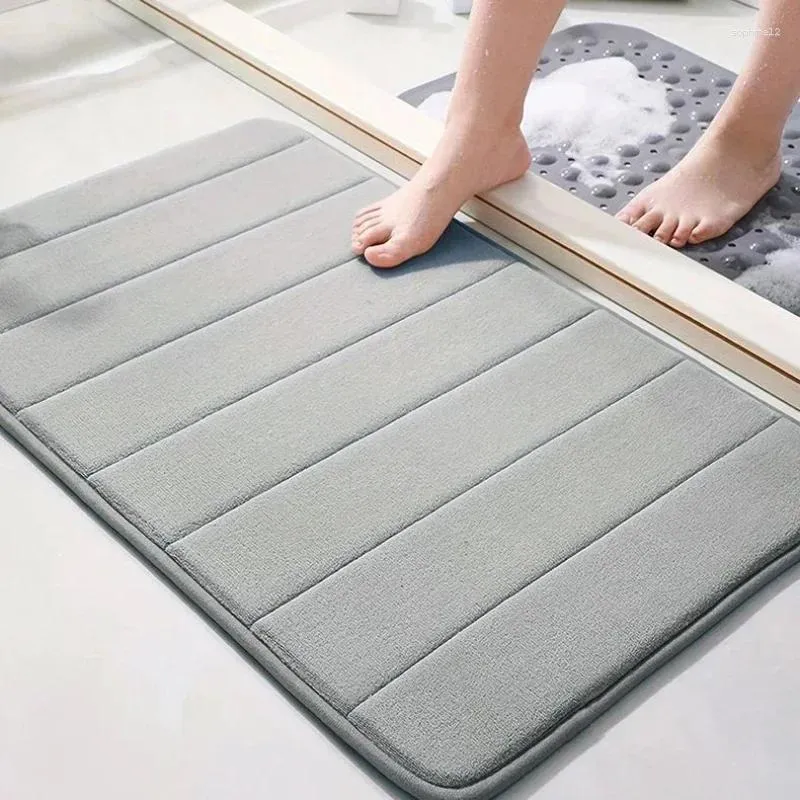 Bath Mats Memory Foam Mat Bathroom Rugs Water Absorbent Machine Washable Soft Non Slip Thick Carpet For Floor Tub