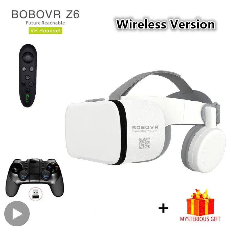 Bobo Bobovr Z6 Casque Helmet 3D VR Szklanki wirtualna rzeczywistość słuchawkowa Bluetooth do smartfona Gogle Viar Lornets 240506