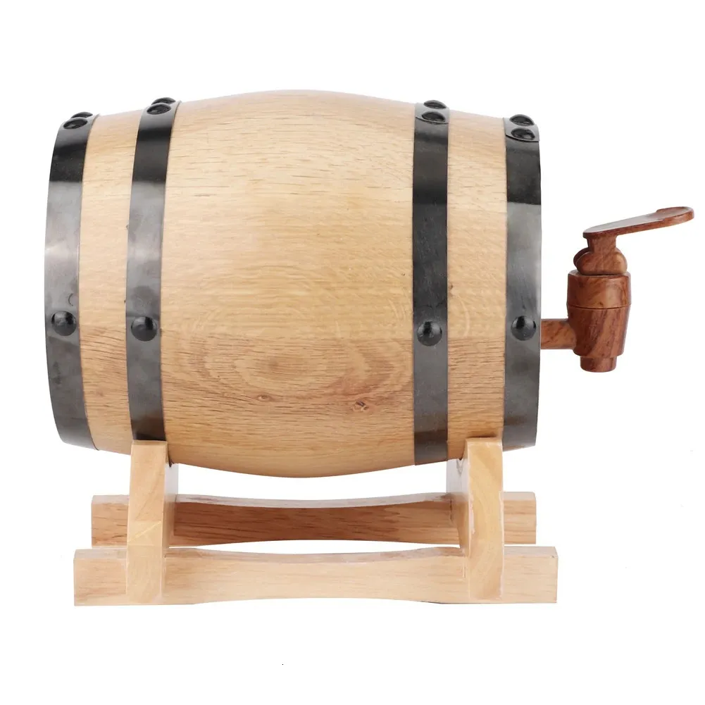 1L Mini Wooden Barrel Canna portatile Oak Wood Barrel Barrel Keg Home Brewing Equipment 240510