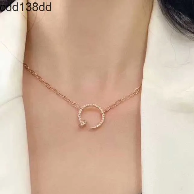 Подвесные ожерелья ожерелья для ногтей серии серии Clou Подвесное золото 18 тыс. Для женщин -дизайнера для мужчины Diamond T0P Advanced Material