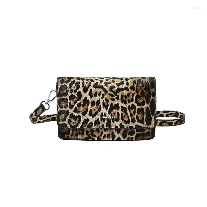 Stumi a tracolla Donne Small Leopard Prin Borse Designer Designer in pelle Brown Square Messenger Girls Travel Telefono Crossbody