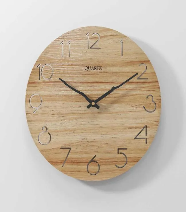 Orologio da parete 3d in legno semplice in legno Design moderno per decorazioni per la parete della parete del soggiorno Cucina per orologio da parete in legno Orologio per la casa H3231736