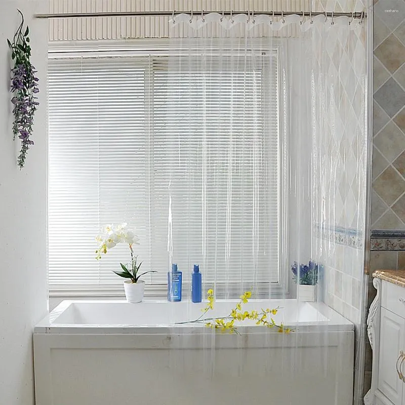 Rideaux de douche 180 cm rideau transparent peva salle de bain imperméable transparente avec 12pcs crochets à la maison mildiou