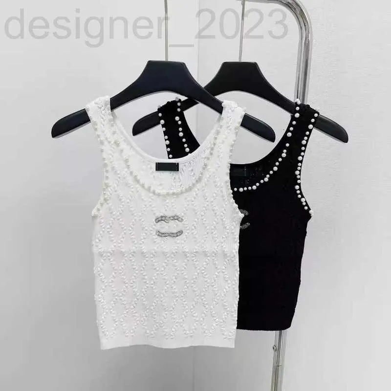 Women's Tanks & Camis Designer luxury socialite temperament top womens 2024 summer outfit studded vest worn on the outside and paired with slimming suspenders