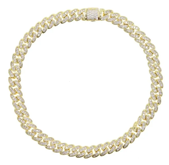 Vendre des bijoux pour femmes à la plage à l'été avec un bracelet de cheville à chaîne cubaine de 6,5 mm brillant de 6,5 mm 5a CZ 9 10 240426