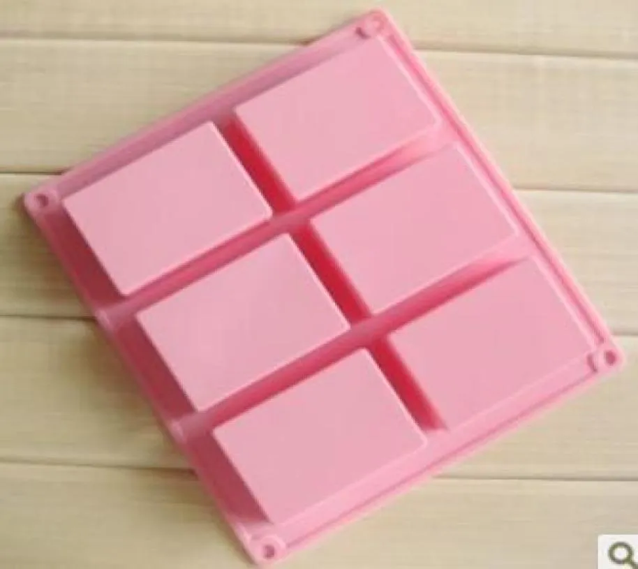 DIY Square Silicone Mold Soap Baking Mold Cake Pan Molds Handgjorda Biscuit Mold 6 Cavities3018706